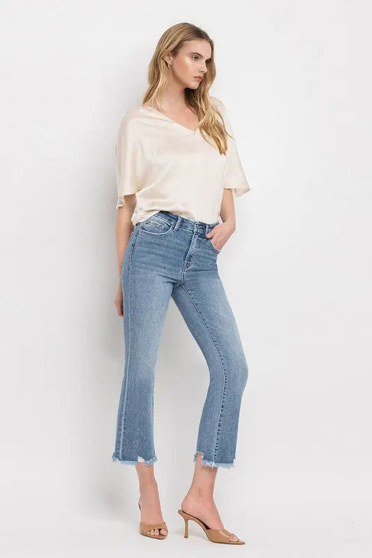 High Rise Crop Flare Jeans VERVET by Flying Monkey