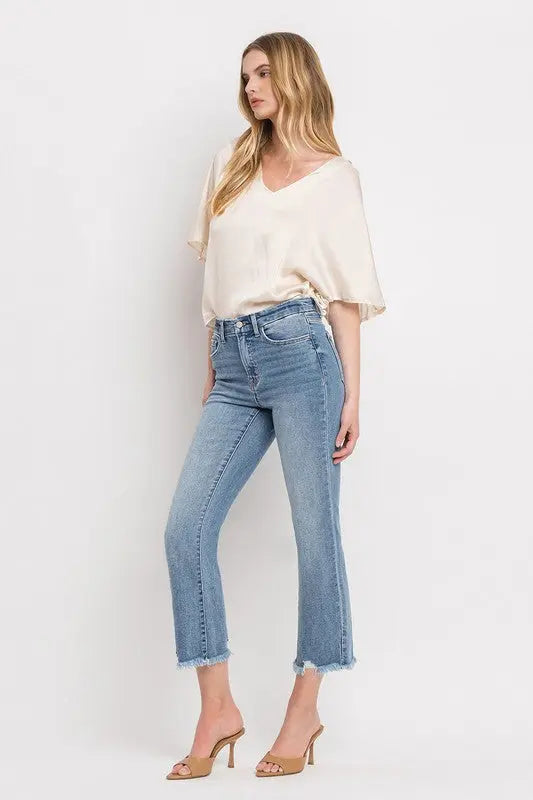 High Rise Crop Flare Jeans VERVET by Flying Monkey