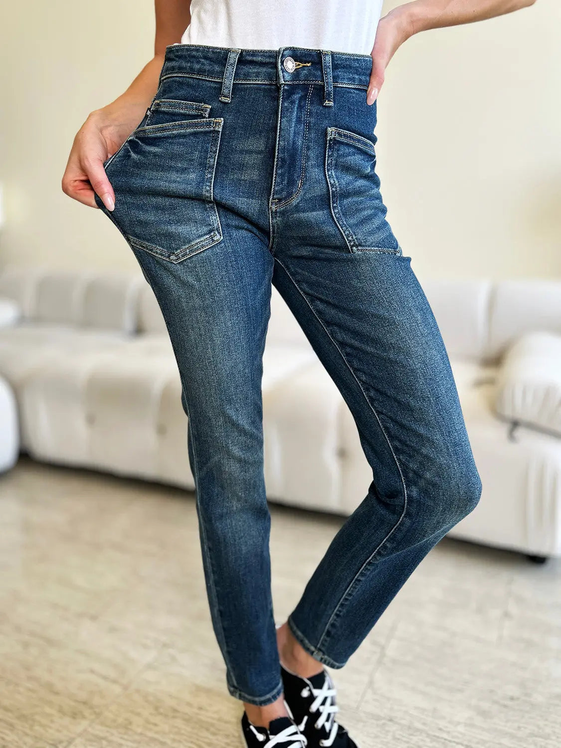 Judy Blue Full Size High Waist Skinny Jeans Trendsi