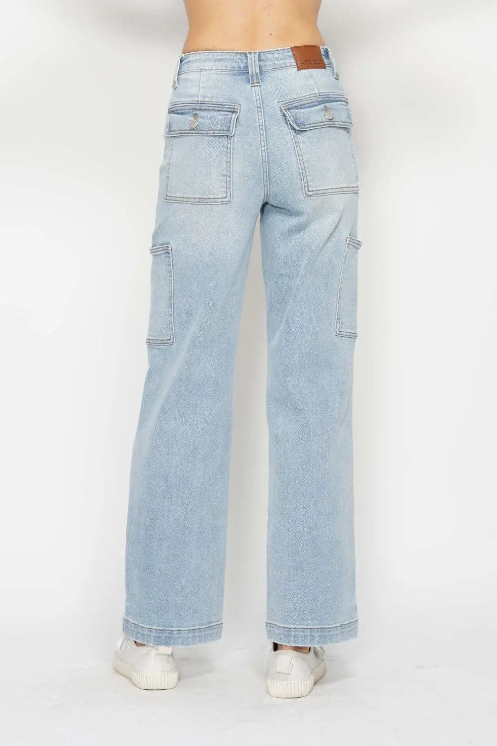 Judy Blue Full Size High Waist Straight Cargo Jeans Trendsi