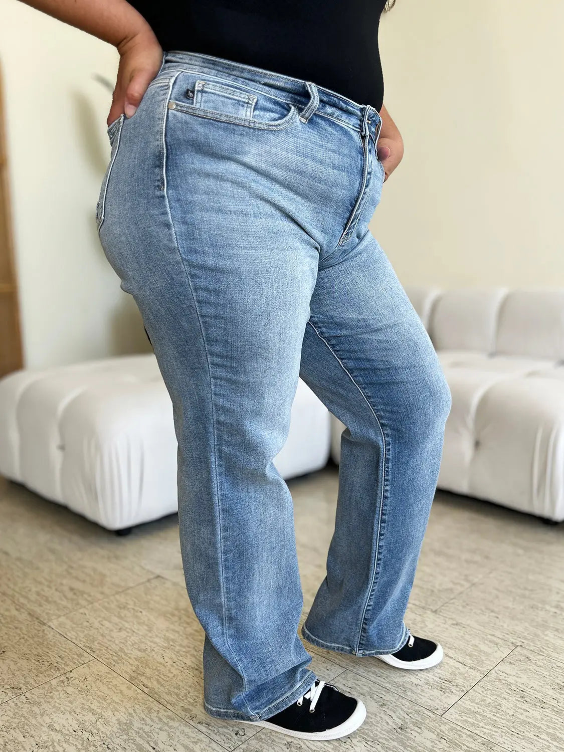 Judy Blue Full Size High Waist Straight Jeans Trendsi