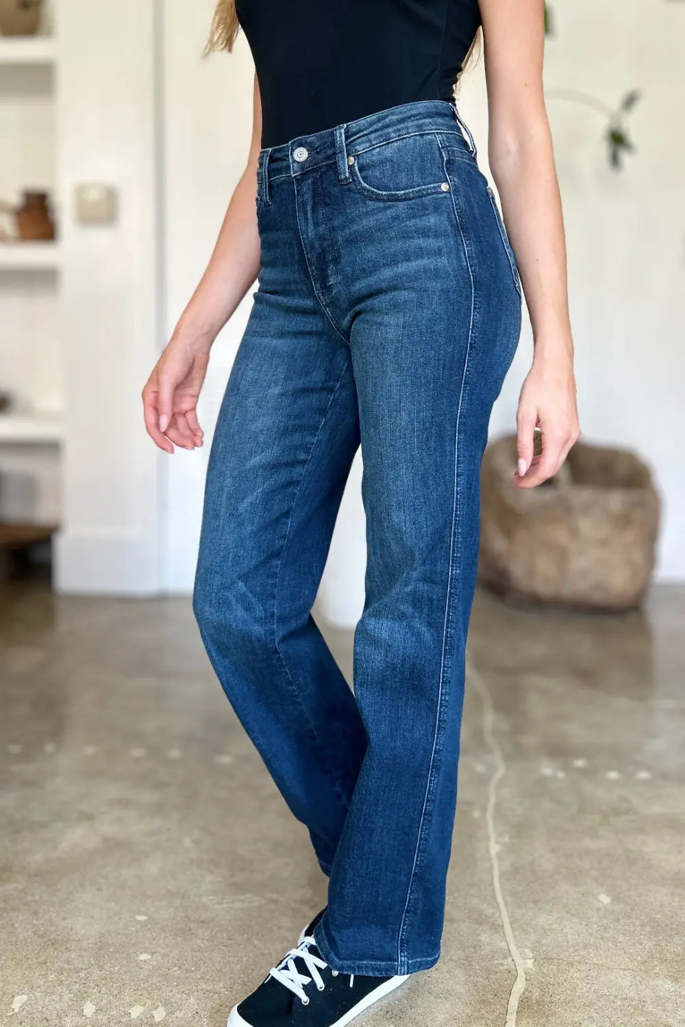 Judy Blue Full Size Tummy Control Straight Jeans Trendsi