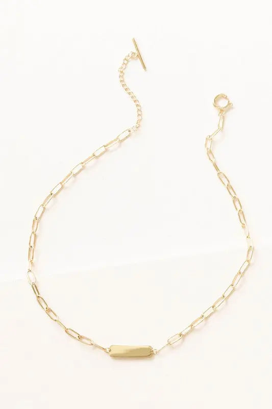 Plate Oval Chain Necklace Lovoda