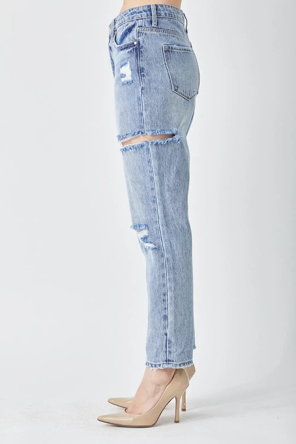 RISEN Distressed Slim Cropped Jeans Trendsi