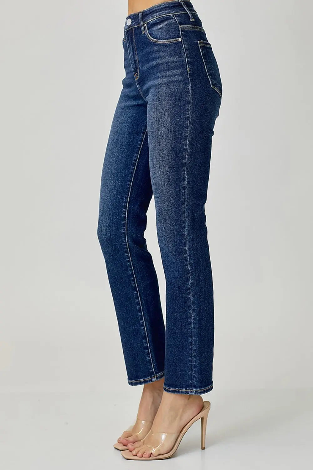 RISEN Full Size High Waist Straight Jeans Trendsi