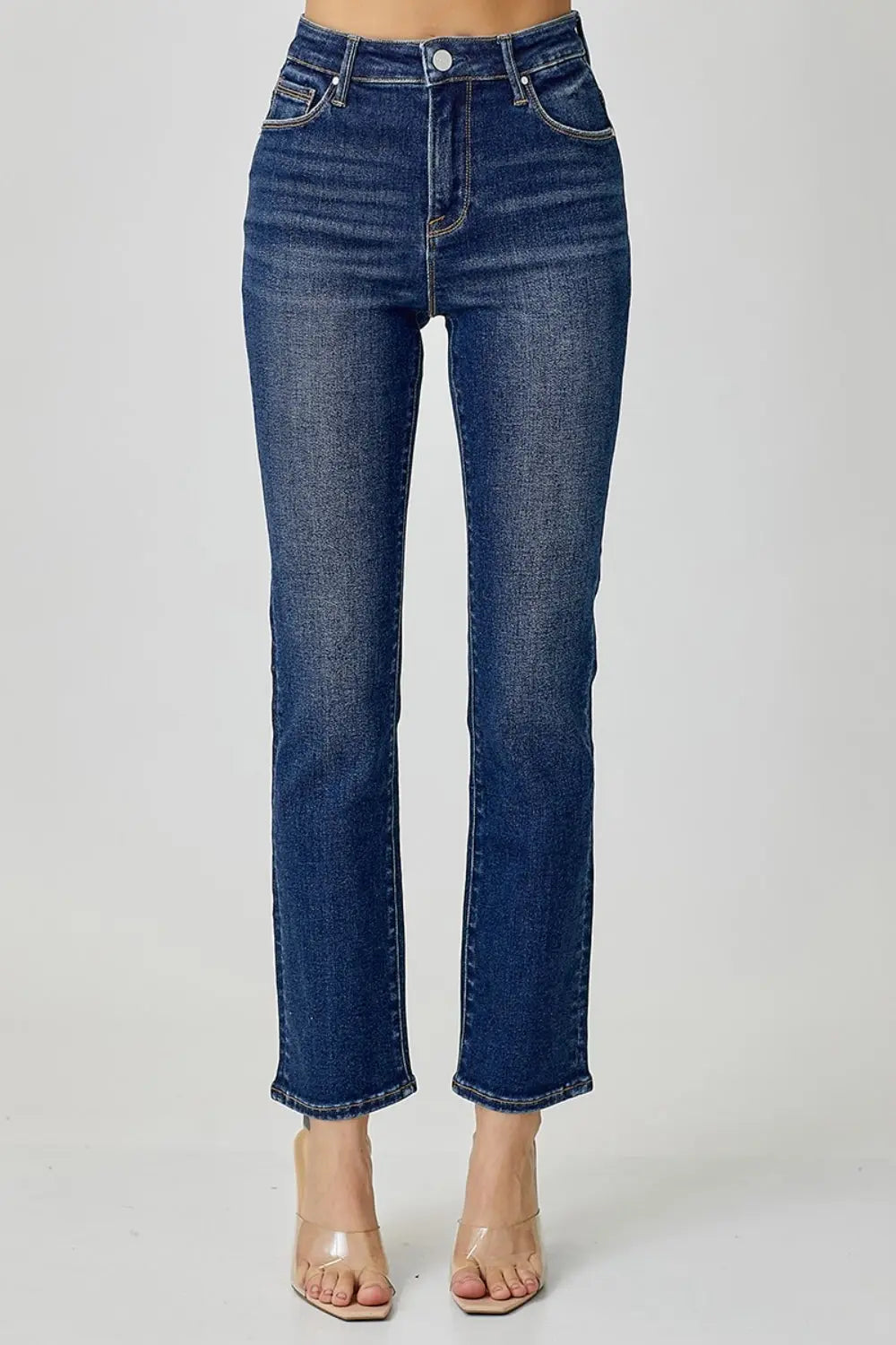 RISEN Full Size High Waist Straight Jeans Trendsi