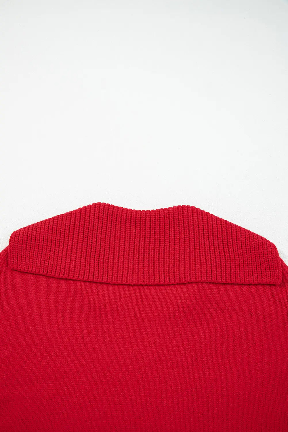 Racing Red Collared V Neck Ribbed Edge Sexy Elegant Sweater Dear-Lover Dropshipping