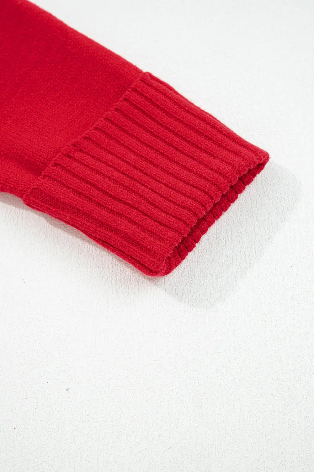 Racing Red Collared V Neck Ribbed Edge Sexy Elegant Sweater Dear-Lover Dropshipping