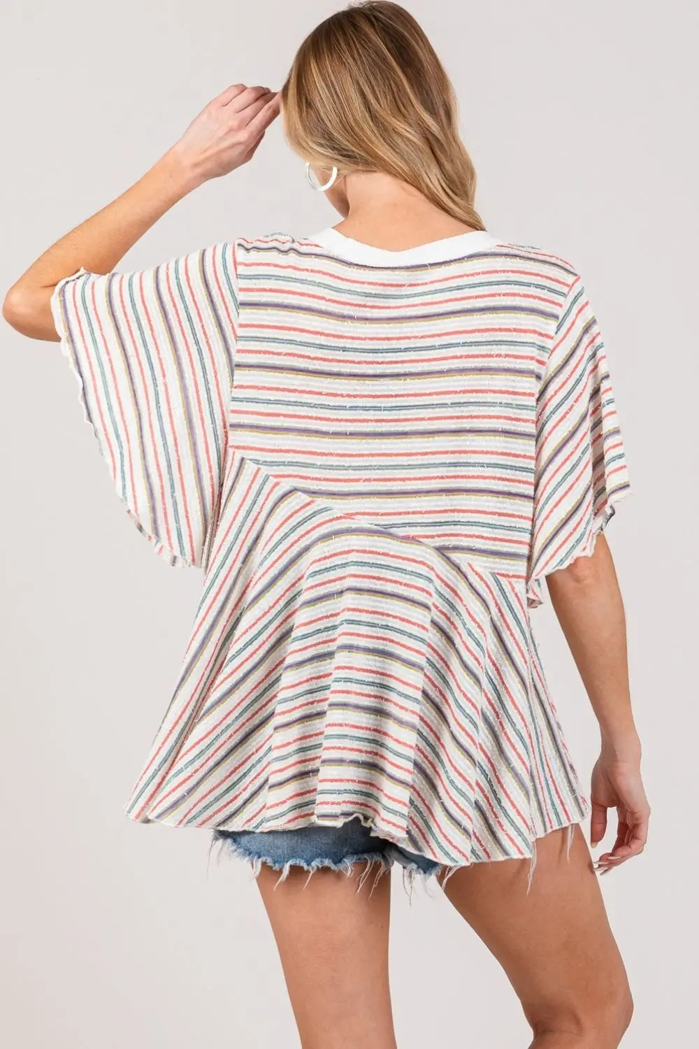 SAGE + FIG Full Size Round Neck Stripe Top Trendsi