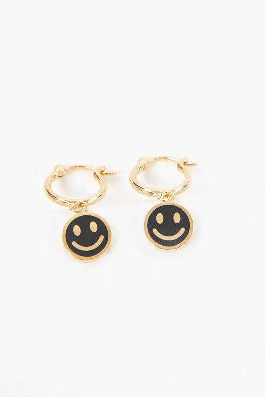 Smiley Huggie Hoop Earrings Lovoda