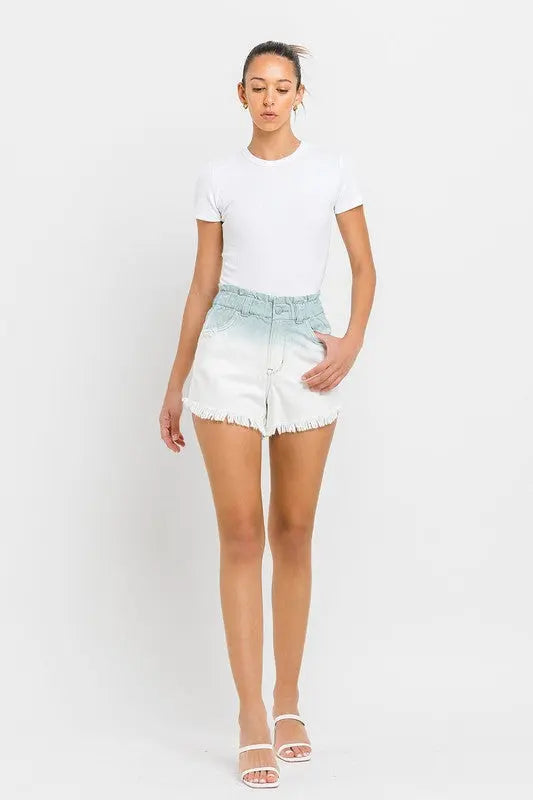 Super High Rise Paperbag Waistband Ombre Shorts VERVET by Flying Monkey