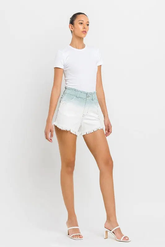 Super High Rise Paperbag Waistband Ombre Shorts VERVET by Flying Monkey