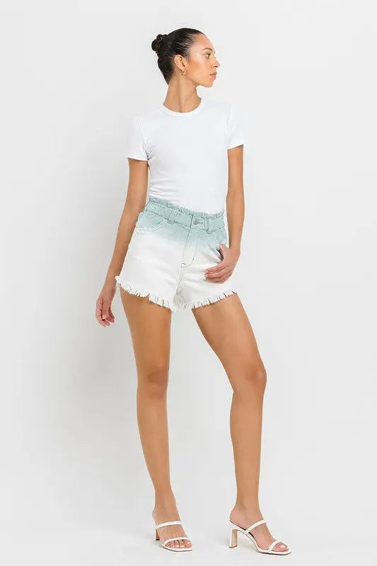 Super High Rise Paperbag Waistband Ombre Shorts VERVET by Flying Monkey