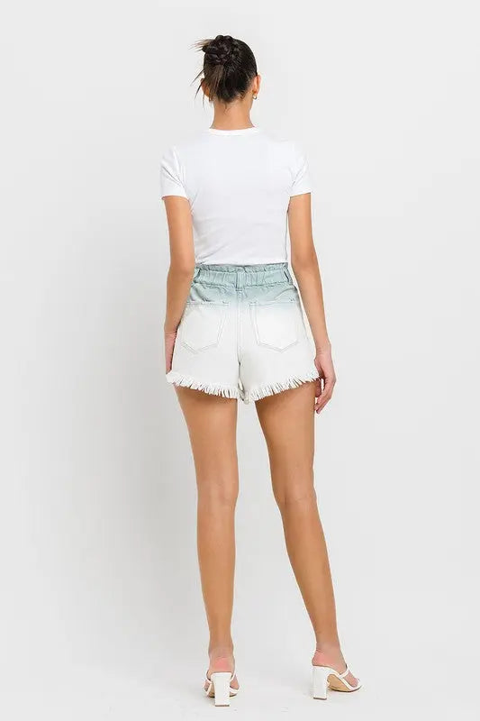 Super High Rise Paperbag Waistband Ombre Shorts VERVET by Flying Monkey