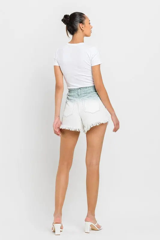 Super High Rise Paperbag Waistband Ombre Shorts VERVET by Flying Monkey