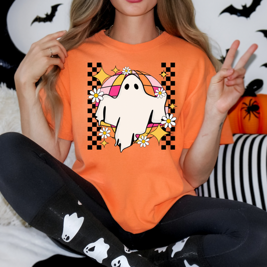 Halloween, Spooky, Retro Disco Ghost Graphic T-shirt