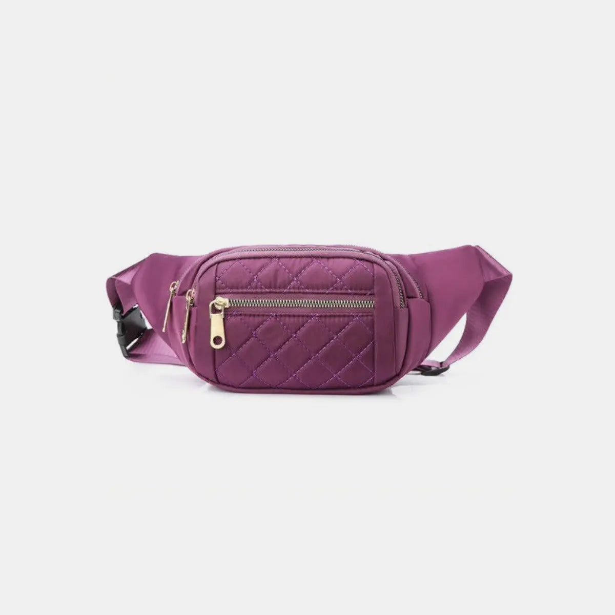 Zenana Quilted Multi Pocket Waist Belt Bag Trendsi