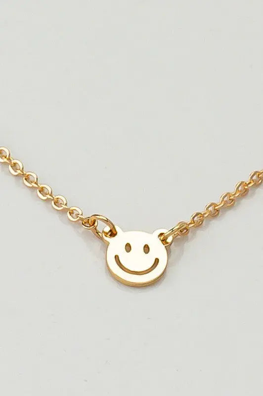 mini smiley face on a delicate chain necklace LA3accessories