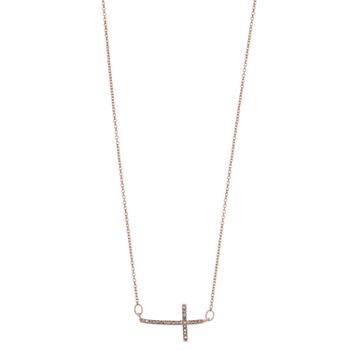 LC Lauren Conrad Simulated Crystal Sideways Cross Necklace