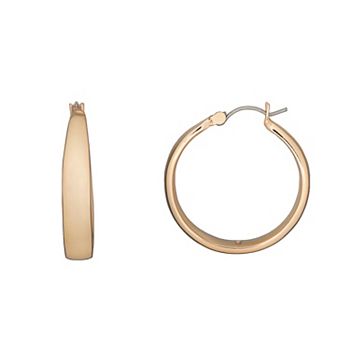 LC Lauren Conrad Gold Tone Chunky Hoop Nickel Free Earrings